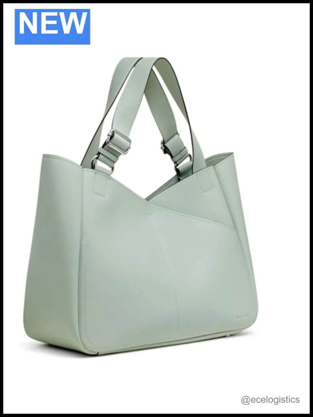 Patchwork Monogram PVC Tote Bag with Detachable Pouch Shoulder Straps
